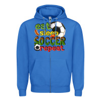 True Royal eat sleep soccer repeat Zipper Hoodie - texasbilliewilder