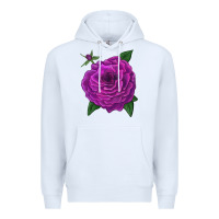 White Celestial Rose Premium Hoodie - LillyAllenDesigns