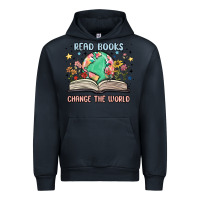 Navy book lover Urban Hoodie - MaliasSmallBusiness