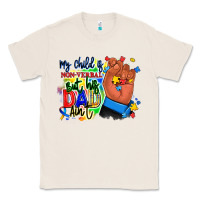Natural my child is non verbal but his dad aint afro hand Classic Tee - RanaPortraitStore