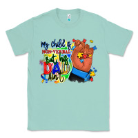 Seafoam my child is non verbal but his dad aint afro hand Classic Tee - RanaPortraitStore