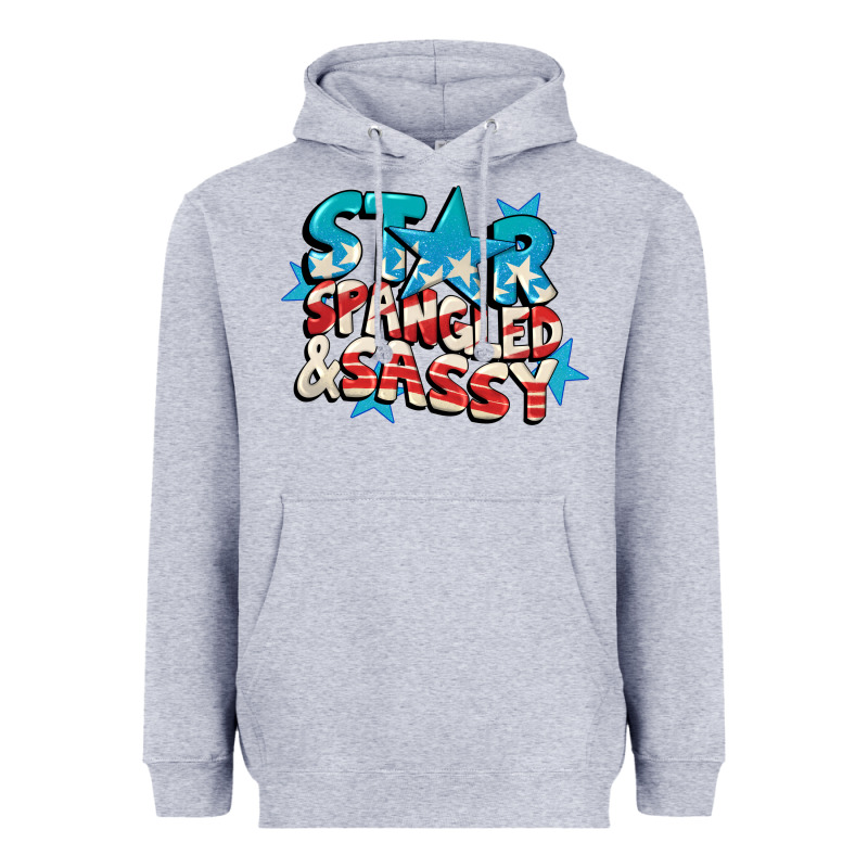Star Spangled And Sassy 4th Of July Heavyweight Hoodie by CowGirlArtShop | Teevron