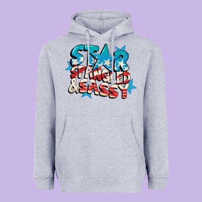 Star Spangled And Sassy 4th Of July Heavyweight Hoodie Designed By Cowgirlartshop