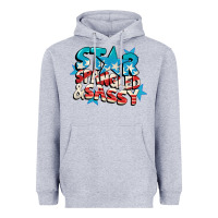 Heather Grey Star spangled and sassy 4th of july Heavyweight Hoodie - CowGirlArtShop