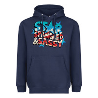 Navy Star spangled and sassy 4th of july Heavyweight Hoodie - CowGirlArtShop