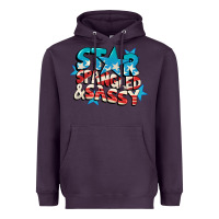 Plum Star spangled and sassy 4th of july Heavyweight Hoodie - CowGirlArtShop