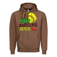 Chestnut eat sleep softball repeat Zipper Hoodie - texasbilliewilder