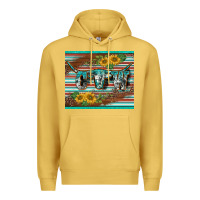 Antique Gold western cow serape leopard sunflowers mousepad Premium Hoodie - BarkalooDesign