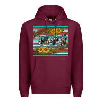Burgundy western cow serape leopard sunflowers mousepad Premium Hoodie - BarkalooDesign
