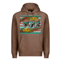 Chestnut western cow serape leopard sunflowers mousepad Premium Hoodie - BarkalooDesign