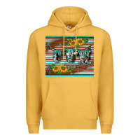 Mustard western cow serape leopard sunflowers mousepad Premium Hoodie - BarkalooDesign