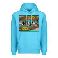 Ocean Blue western cow serape leopard sunflowers mousepad Premium Hoodie - BarkalooDesign