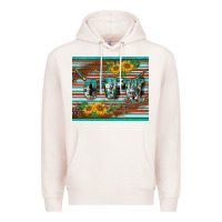 Pale Pink western cow serape leopard sunflowers mousepad Premium Hoodie - BarkalooDesign