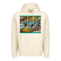 Sandshell western cow serape leopard sunflowers mousepad Premium Hoodie - BarkalooDesign
