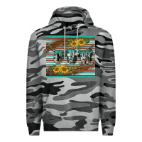 Slate Camo western cow serape leopard sunflowers mousepad Premium Hoodie - BarkalooDesign