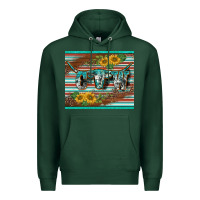 Sports Green western cow serape leopard sunflowers mousepad Premium Hoodie - BarkalooDesign