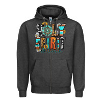 Charcoal Heather holy spirit activate Zipper Hoodie - Zillion Design Studio