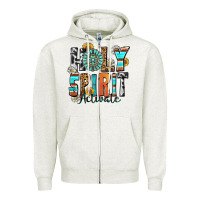Oatmeal Heather holy spirit activate Zipper Hoodie - Zillion Design Studio