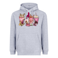 Heather Grey Girl boss coffee cups Heavyweight Hoodie - Zillion Design Studio
