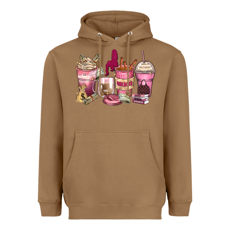 Girl Boss Coffee Cups Heavyweight Hoodie by Zillion Design Studio | Teevron