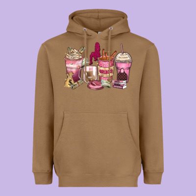 Girl Boss Coffee Cups Heavyweight Hoodie Designed By Zillion Design Studio