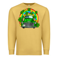 Antique Gold st patricks shamrock gold rainbow truck Premium Sweatshirt - FaDigitalArtStudio