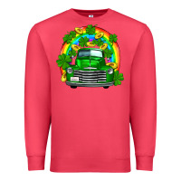 Cardinal st patricks shamrock gold rainbow truck Premium Sweatshirt - FaDigitalArtStudio