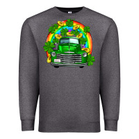 Charcoal Heather st patricks shamrock gold rainbow truck Premium Sweatshirt - FaDigitalArtStudio
