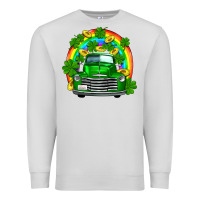 Dove Grey st patricks shamrock gold rainbow truck Premium Sweatshirt - FaDigitalArtStudio