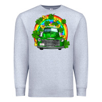 Heather Grey st patricks shamrock gold rainbow truck Premium Sweatshirt - FaDigitalArtStudio