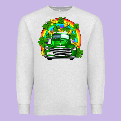 St Patricks Shamrock Gold Rainbow Truck Premium Sweatshirt Designed By Fadigitalartstudio