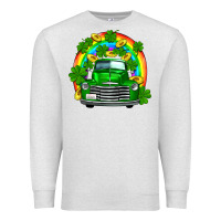 Oatmeal Heather st patricks shamrock gold rainbow truck Premium Sweatshirt - FaDigitalArtStudio