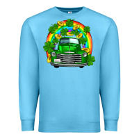 Ocean Blue st patricks shamrock gold rainbow truck Premium Sweatshirt - FaDigitalArtStudio