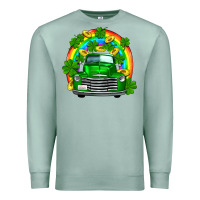 Seafoam st patricks shamrock gold rainbow truck Premium Sweatshirt - FaDigitalArtStudio