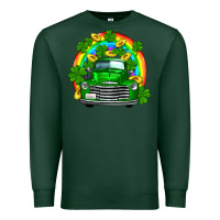 Sports Green st patricks shamrock gold rainbow truck Premium Sweatshirt - FaDigitalArtStudio