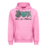 Fuchsia Pink peace love phlebotomy Urban Hoodie - MaliasSmallBusiness