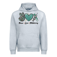 Heather Grey peace love phlebotomy Urban Hoodie - MaliasSmallBusiness