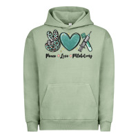 Pigment Oil Green peace love phlebotomy Urban Hoodie - MaliasSmallBusiness