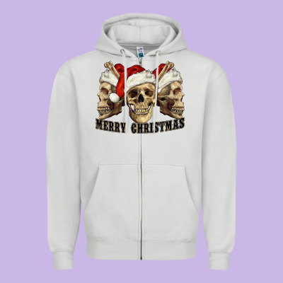 Zipper Hoodie Merry Christmas Skulls