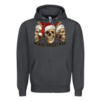 Smoke Merry Christmas Skulls Zipper Hoodie - RanaPortraitStore