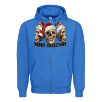 True Royal Merry Christmas Skulls Zipper Hoodie - RanaPortraitStore