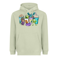 Matcha cartoon characters coffee cups Heavyweight Hoodie - Zillion Design Studio