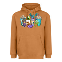 Meerkat cartoon characters coffee cups Heavyweight Hoodie - Zillion Design Studio