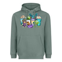 Sage cartoon characters coffee cups Heavyweight Hoodie - Zillion Design Studio
