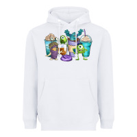 White cartoon characters coffee cups Heavyweight Hoodie - Zillion Design Studio