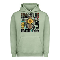 Pigment Oil Green faith cross Urban Hoodie - MaliasSmallBusiness