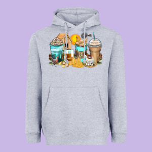 Chicken Coffee Cups Heavyweight Hoodie Designed By Zillion Design Studio