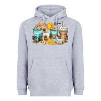 Heather Grey chicken coffee cups Heavyweight Hoodie - Zillion Design Studio