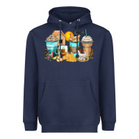 Navy chicken coffee cups Heavyweight Hoodie - Zillion Design Studio