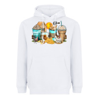 White chicken coffee cups Heavyweight Hoodie - Zillion Design Studio